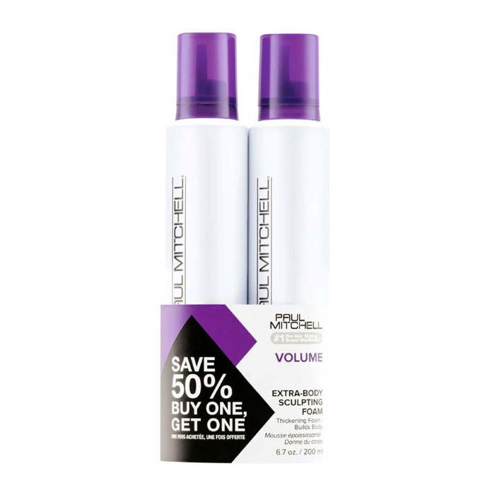 Paul Mitchell Extra-Body Sculpting Foam,Thickens+Builds Body,For Fine Hair Duo