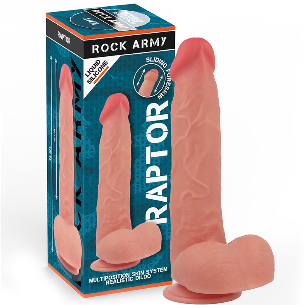 ROCKARMY RAPTOR - DUAL DENSITY LIQUID SILICONE DILDO 24 CM