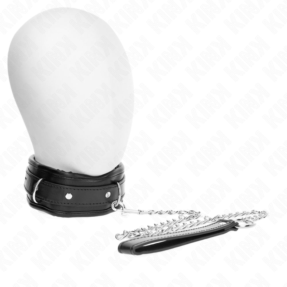 KINK - BLACK COLLAR WITH CHAIN LEASH ADJUSTABLE 36.5-50 CM