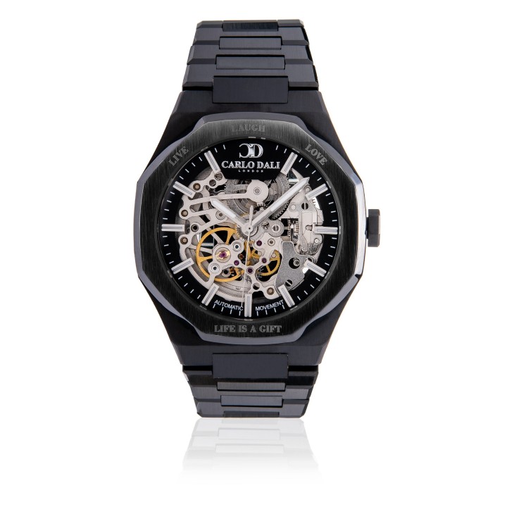 Carlos Dali "Octagon" Live Laugh Love Total Black Limited Watch - Ανδρικό Ρολόι