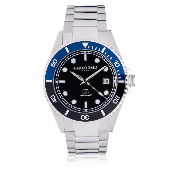 Carlos Dali "Royal Poseidon One" Silver, Blue & Black Metal Watch - Ανδρικό Ρολόι