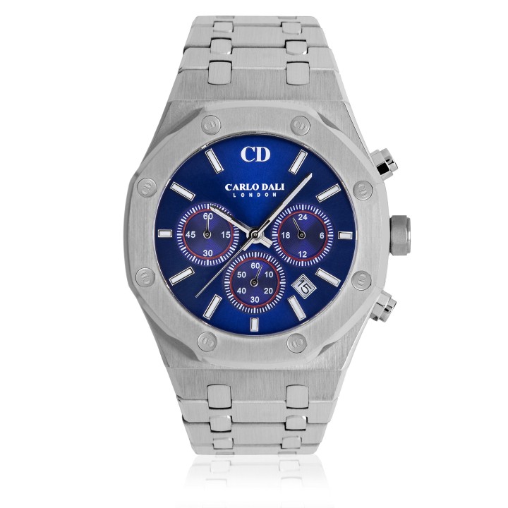 Carlos Dali Chronograph Metal Blue Watch - Ανδρικό Ρολόι