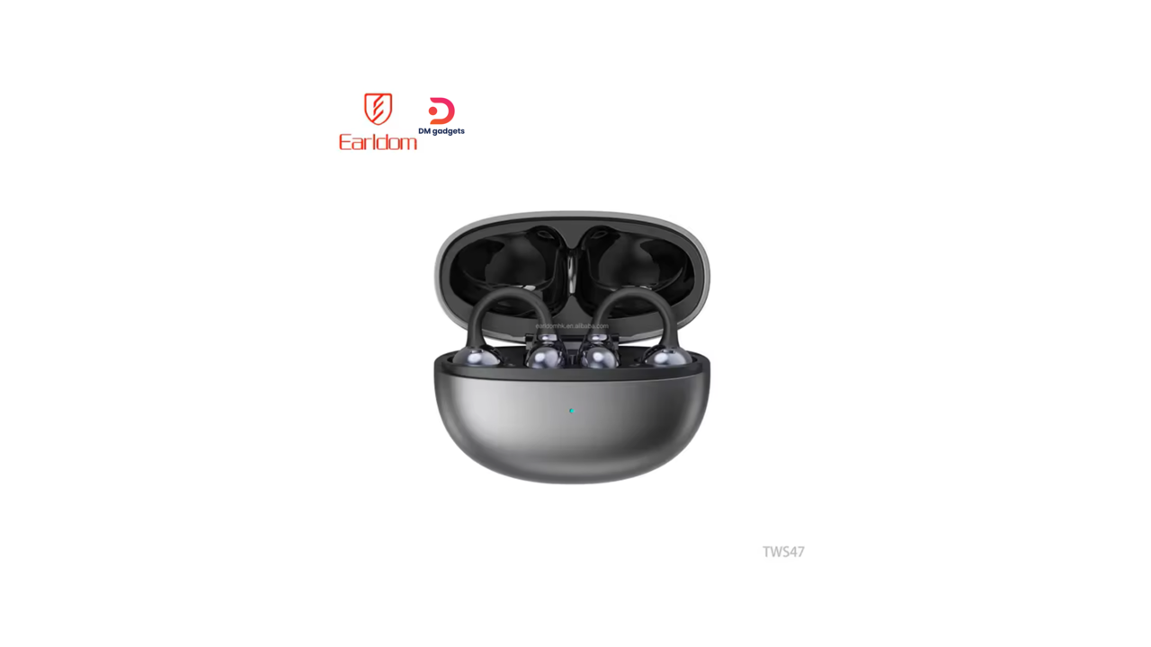 456W2#Earldom TWS47 Ows Ear-Clip Bluetooth 5.4 Wireless Earbuds – Black