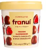 FRANUI MILK RASPBERRIES IN WHITE&MILK CHOCOLATE 150G