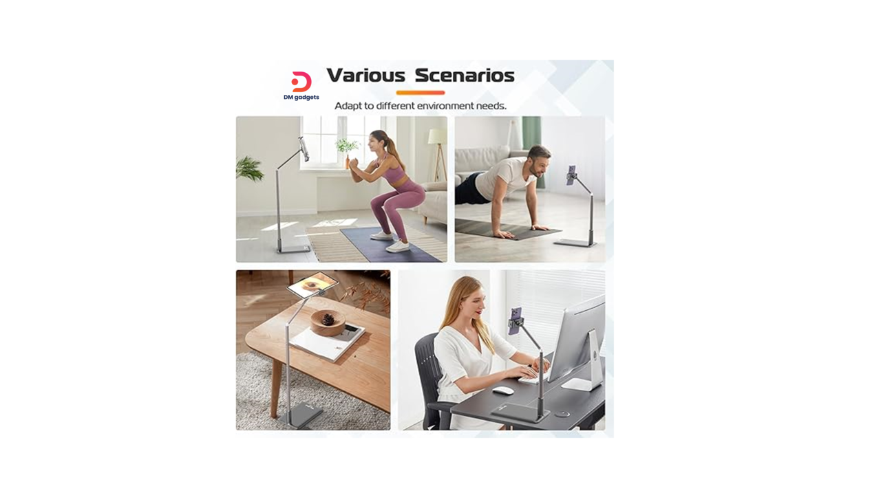 517G#Earldom®FH02 Ultimate Phone Live Streaming Stand for Pad/Phone White-Silver