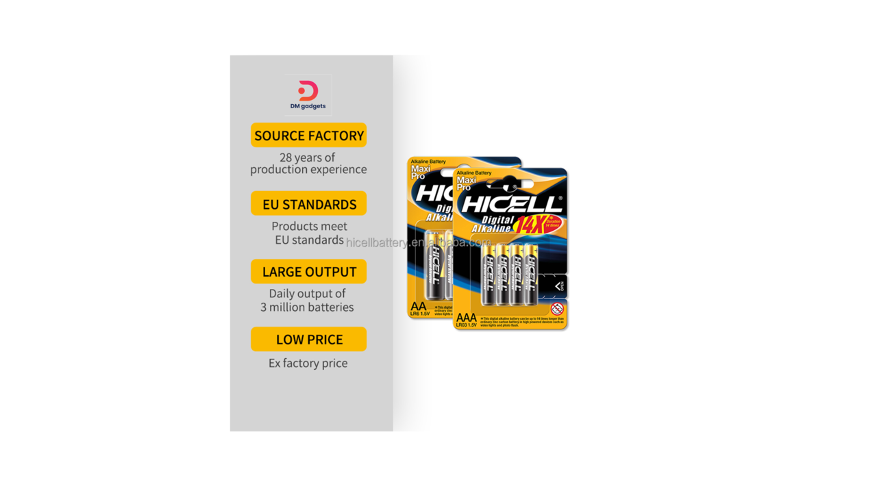 628M#HICELL®Digital Alkaline AAA Maxi Pro pack 6 Pcs