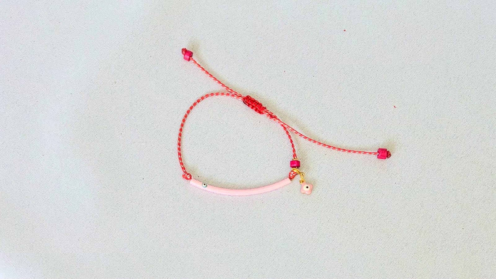 Martaki Small With Pink Tube And Stainless Steel Pink Cross With Eye.