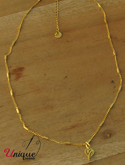 Stainless Steel Alphabet Letter "P" Gold Chain