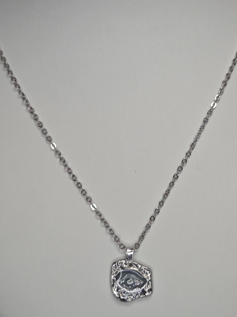 Forget Eye Irregular Light Blue Liqued Glass Silver