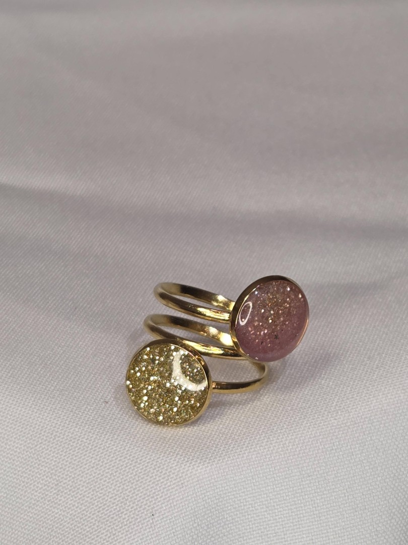 Double Twisted Gold Stainless Steel Ring