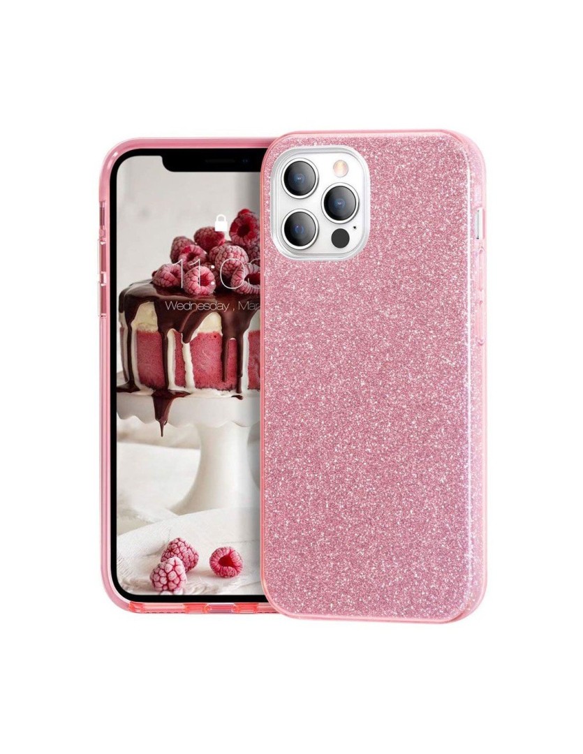 Pink Glitter hard cover case iphone 14 plus