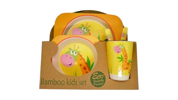 Bamboo fiber kids dinner set Giraffe 2