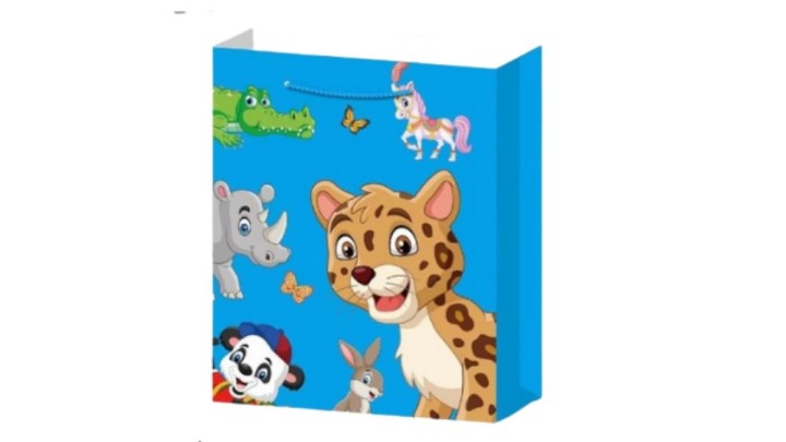 Gift bag blue with animals