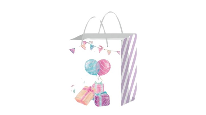 Small Gift bag purple with gifts