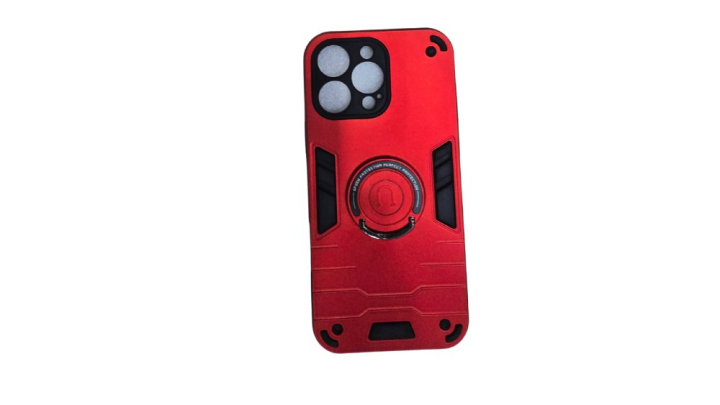 Red Rugged Armor iPhone 16 pro maxCase with Kickstand Ring