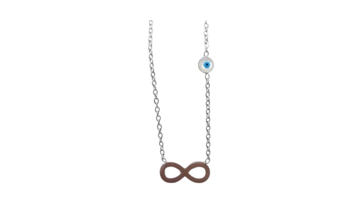💙 Infinity Necklace with Evil Eye – Stainless Steel
