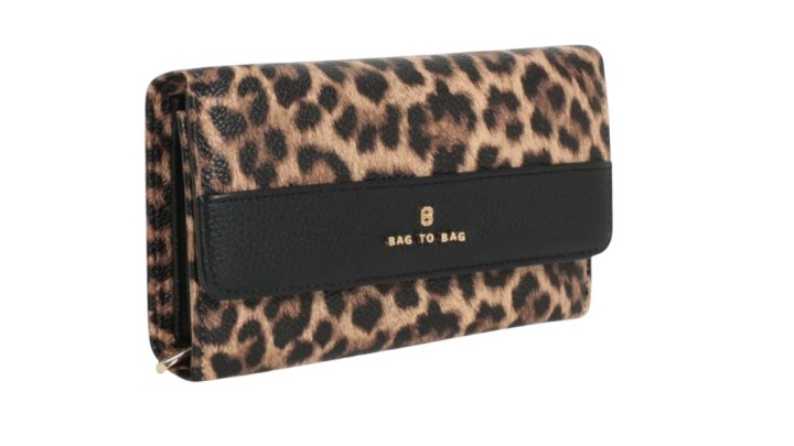 Leopard Wallet with Black Details