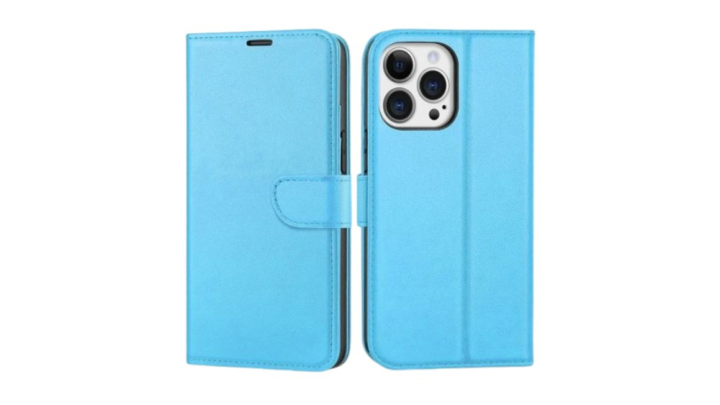 Light blue flip Phone Cover Flip Wallet Case with Card Holder iphone 12 promax
