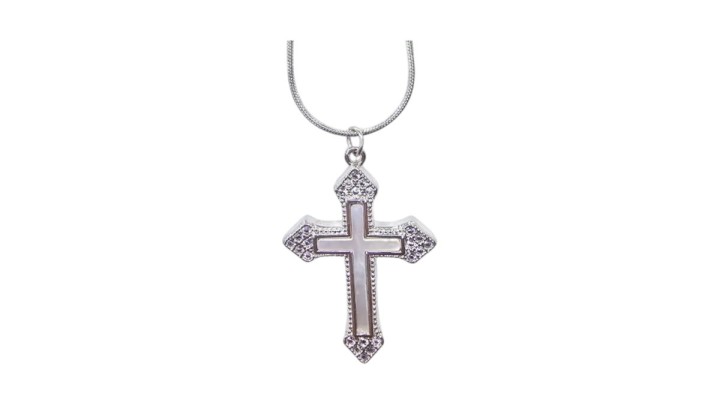Cross Small Gold – Stainless Steel Necklace, Pave Design