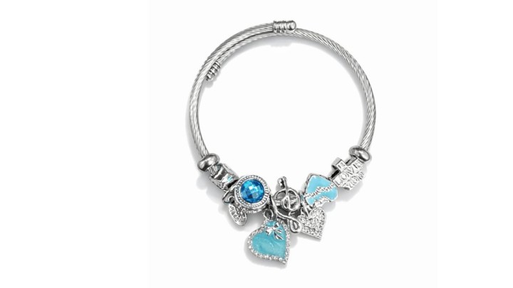 💫 Pandora Style Bracelet – Light Blue Heart & Music Note Charms