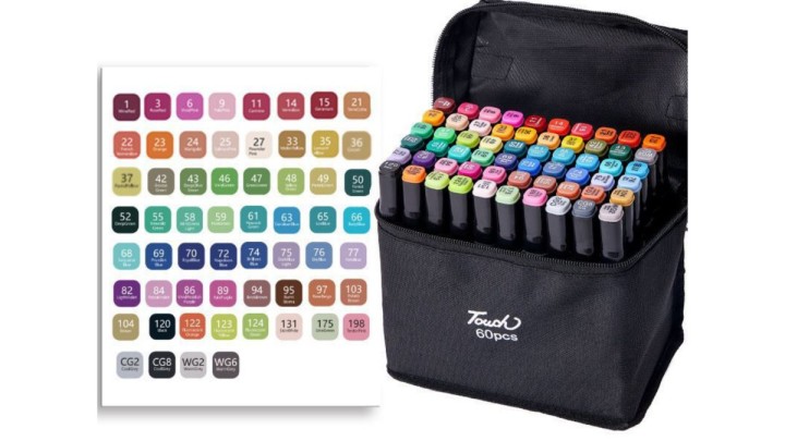 Touch Alcohol Markers Set – 60 Colors for Artists