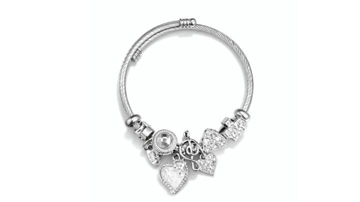 💫 Pandora Style Bracelet – White Heart & Music Note Charms
