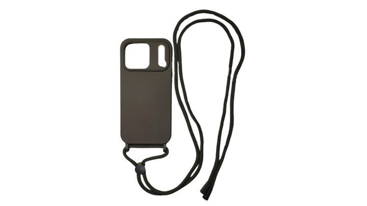 Crossbody silicone Phone Case – Black iphone 17 pro max