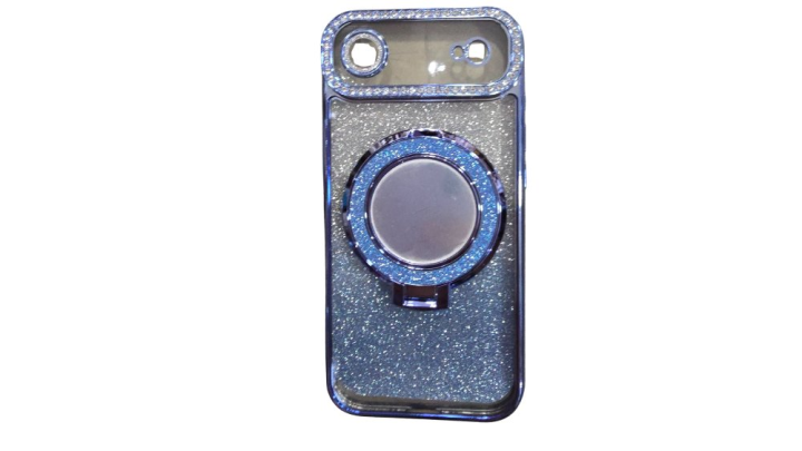 Glitter blue iPhone Case with Mirror, Ring Holder Iphone 17 air