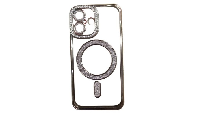 Silver Glitter MagSafe Case with Rhinestone Camera Protector iphone 16