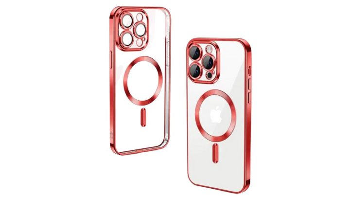 MagSafe Clear iPhone Case with red Edge – Slim, Protective Iphone 16promax