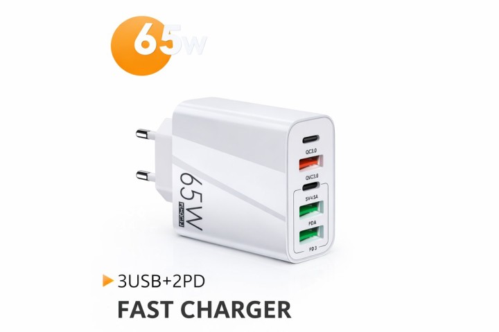 Fast charger plug 65W 3USB+2PD