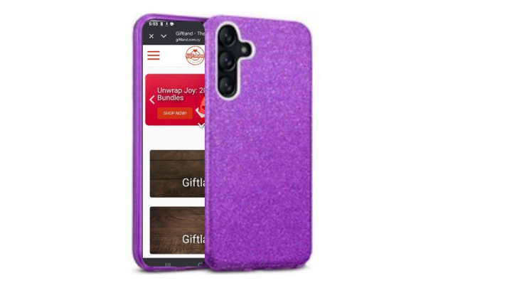 Purple Double layer & glitter hard cover iphone 16