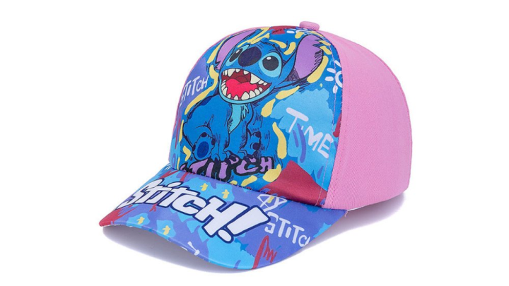 Stitch Pink & Blue Graffiti Cap – Kids Cartoon Hat