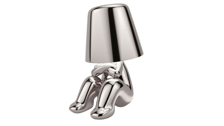 Modern Sitting Lamp – Chrome Silver Table Light