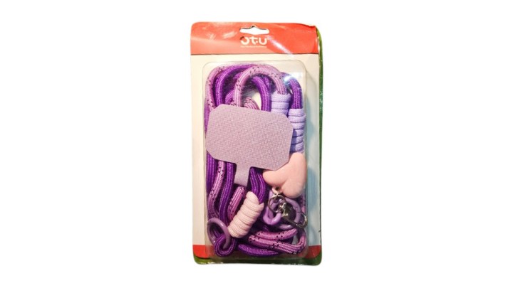 Purple Phone Crossbody Strap with small heart charm– Hands-Free & Stylish