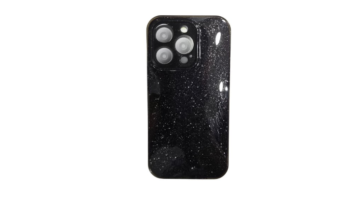 Black Glitter hard cover case iphone 14 pro
