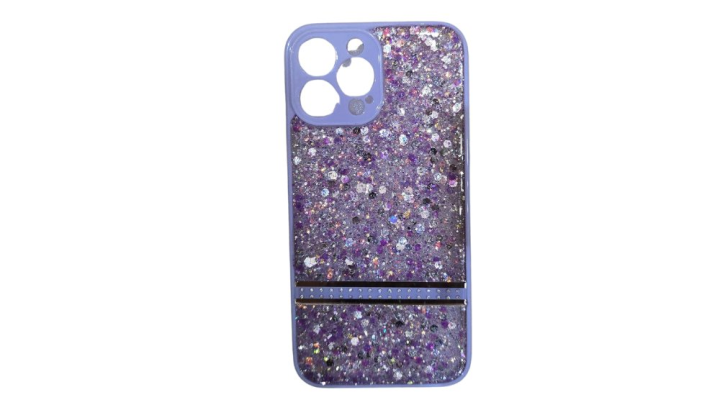 Purple Glitter & Rhinestone Phone Case iphone 13 pro max
