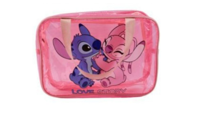 Stitch & Angel Transparent Bag – Pink Stars Edition