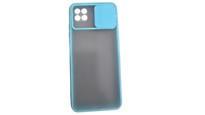 Samsung Galaxy A22 5G / A22S Case with Camera Protection – light blue Frame