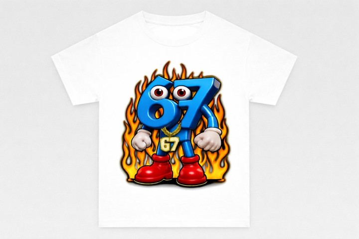 Viral Six Seven T-shirt 12-13 Size white