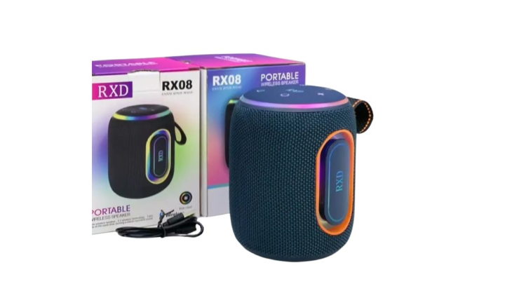 LED Bluetooth Speaker – Cylindrical Portable Wireless Speaker Blue