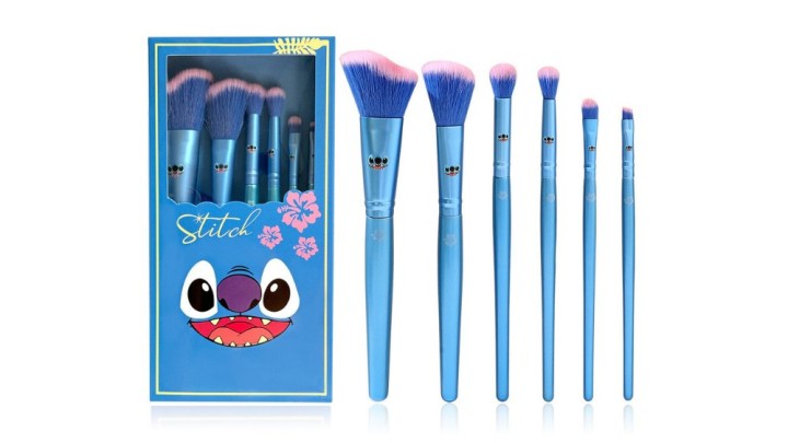 Stitch Makeup Brush Set – 7-Piece Professional Cosmetic Brushes with Storage Box