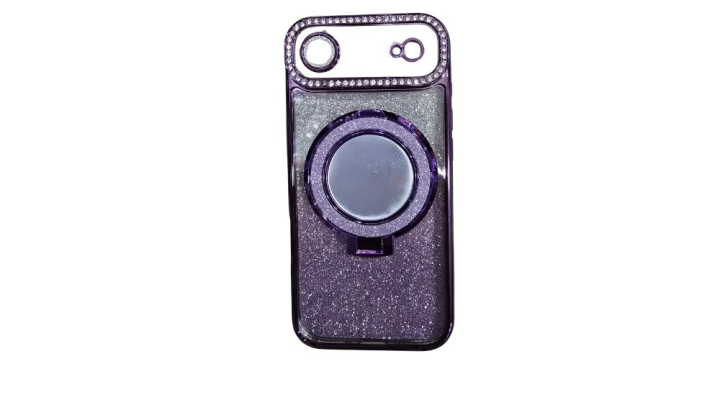 Glitter purple iPhone Case with Mirror, Ring Holder Iphone 17 air