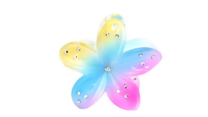 Pastel Rainbow Flower Hair Claw Clip