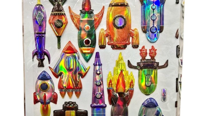 Space Stickers – Holographic Rockets & Spaceships