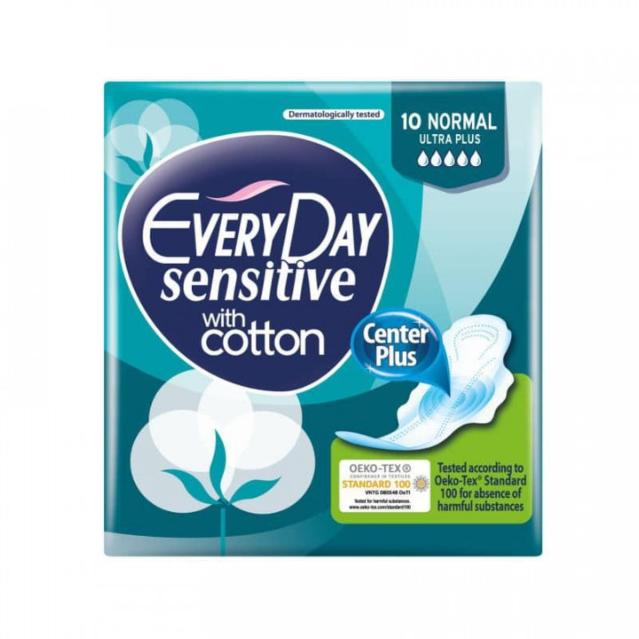 EveryDay Sensitive Cotton NORMAL Ultra Plus Sanitary Napkins 10pcs