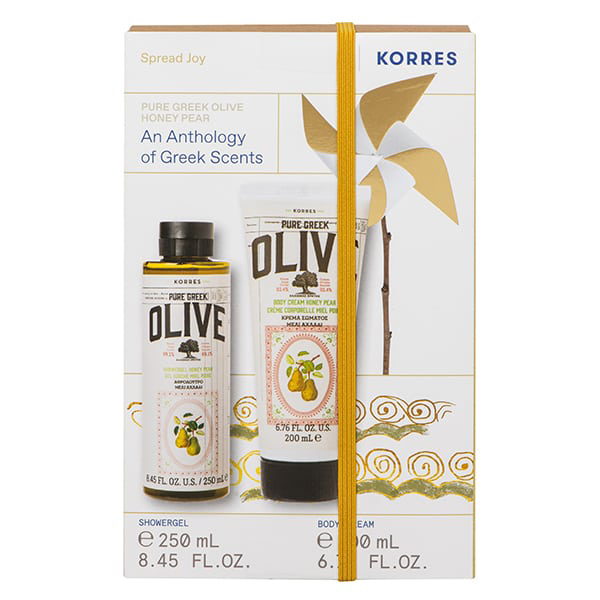 Korres Promo Pure Greek Olive Honey Pear Shower Gel, 250ml & Pure Greek Olive Honey Pear Body Cream, 200ml, 1set
