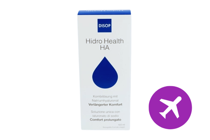 DISOP Hidro Health HA Disop 100 ml, all-in-one combination solution with sodium hyaluronate for soft contact lenses