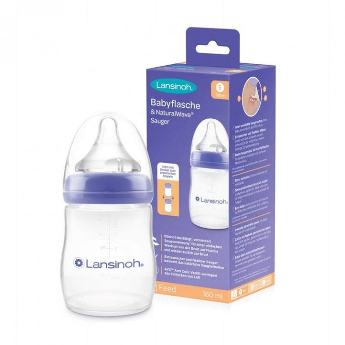 LANSINOH FEEDING BOTL & NAT-WAVE TEAT160