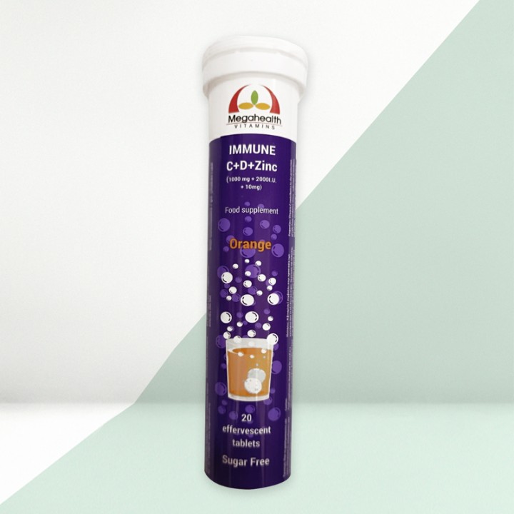 MEGAHEALTH IMMUNE C+D+ZINC 20 EFF TABS